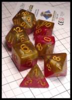 Dice : Dice - Dice Sets - Halfsies Nanobots Hot Rod Red and Nitinol Gold  GKG 210 - JA Collection Feb 2024